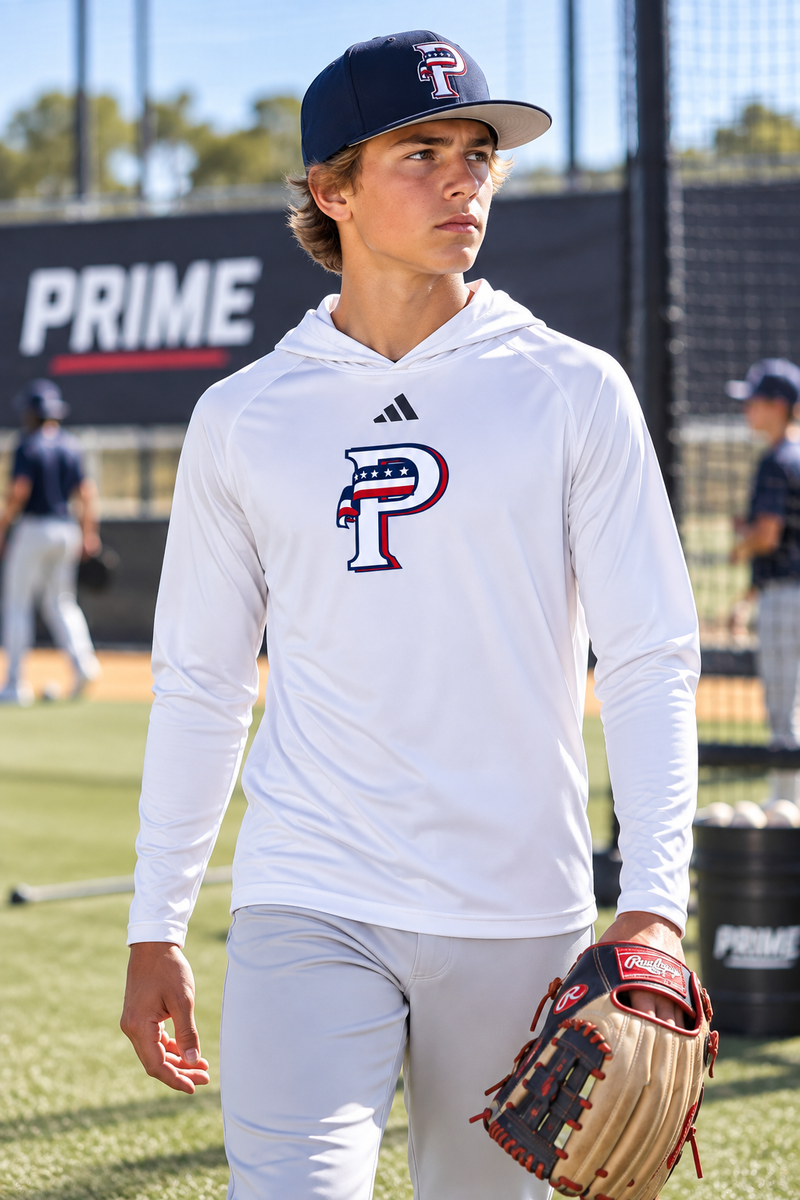 adidas 'P' Long Sleeve Lightweight Hoodie - White