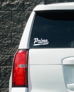 USA Prime Window Decal - Cursive Logo on white SUV